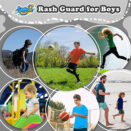 Semois Boys Rash Guard Short Sleeve, Black UPF 50+ Sun Protection Rashguard Slim Fit Swim Shirt Fishing Surf Quick Dry Cool Beach Clothes for Toddler Youth Kids Size 5-6 Years - Image 5