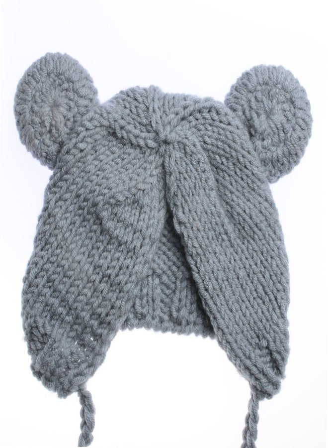 ECYC Newborn Baby Bear Hat Beanie with Bear Dolls Photography Accessories Grey - Image 4