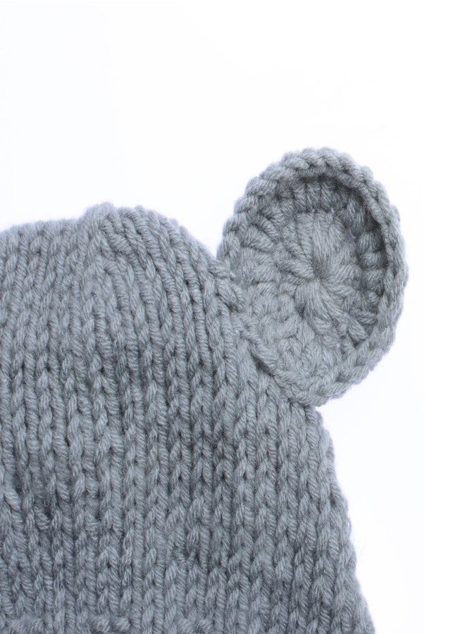 ECYC Newborn Baby Bear Hat Beanie with Bear Dolls Photography Accessories Grey - Image 5