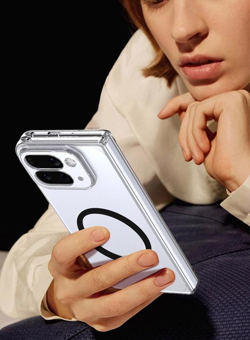 Transparent Shockproof Case for Google Pixel 10 Pro Fold - Slim Magnetic Cover with Raised Edges, Anti-Slip Grip & Clear Screen Shield - Clear - Image 5