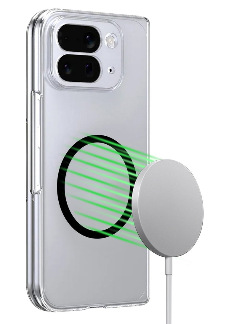 Transparent Shockproof Case for Google Pixel 10 Pro Fold - Slim Magnetic Cover with Raised Edges, Anti-Slip Grip & Clear Screen Shield - Clear - Image 3