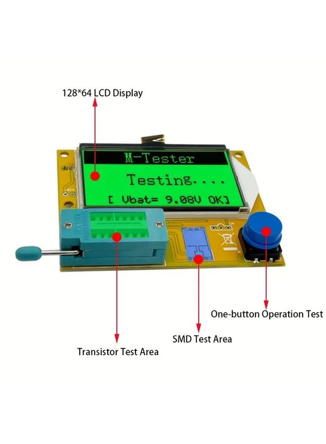 LCR T4 الرسومي لاختبار الترانزستور الأصفر وضع الطاقة غير المشحون متعدد الوظائف - Image 4