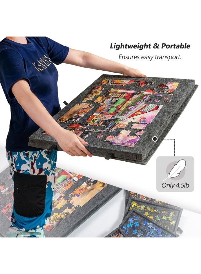 ECLux Tilting Puzzle Board with 2-in-1 Designed Stand & Cover, Super Lightweight Felt Plateau Storage with 6 Drawers for Adults & Kids, Portable Jigsaw Puzzle Table for Up to 1000 Pieces - Image 5
