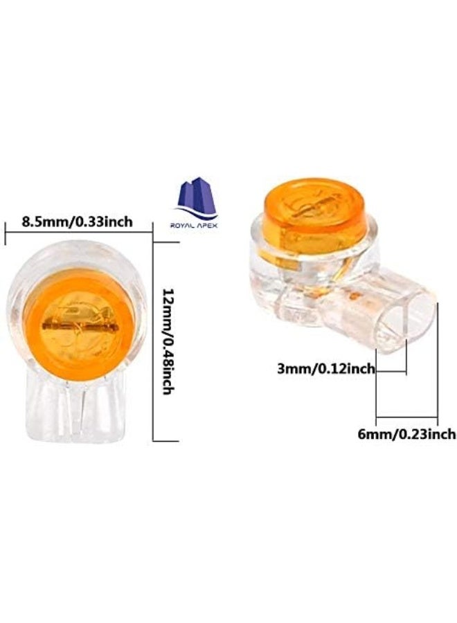 Royal Apex Uy Wire Connector Waterproof Gel-Filled Orange Clear Button Telephone Wire Connectors Uy Butt Splice Connector And Network Cable Terminals Pack Of 50 - Image 2