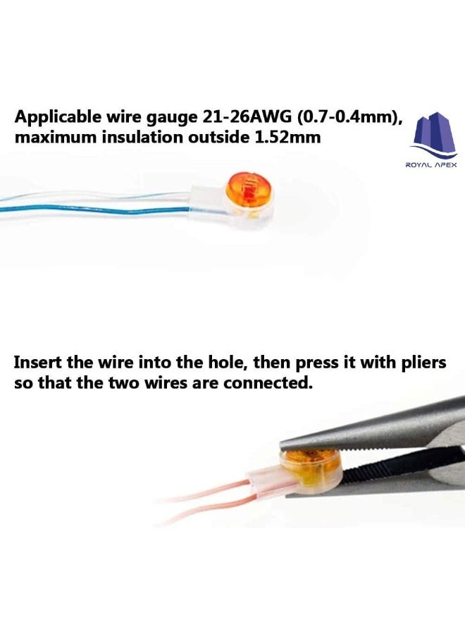 Royal Apex Uy Wire Connector Waterproof Gel-Filled Orange Clear Button Telephone Wire Connectors Uy Butt Splice Connector And Network Cable Terminals Pack Of 50 - Image 5