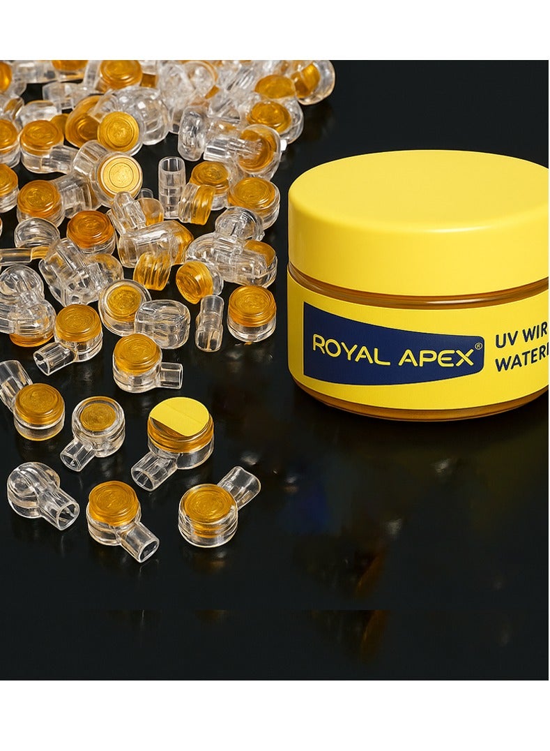 Royal Apex Uy Wire Connector Waterproof Gel-Filled Orange Clear Button Telephone Wire Connectors Uy Butt Splice Connector And Network Cable Terminals Pack Of 50 - Image 1