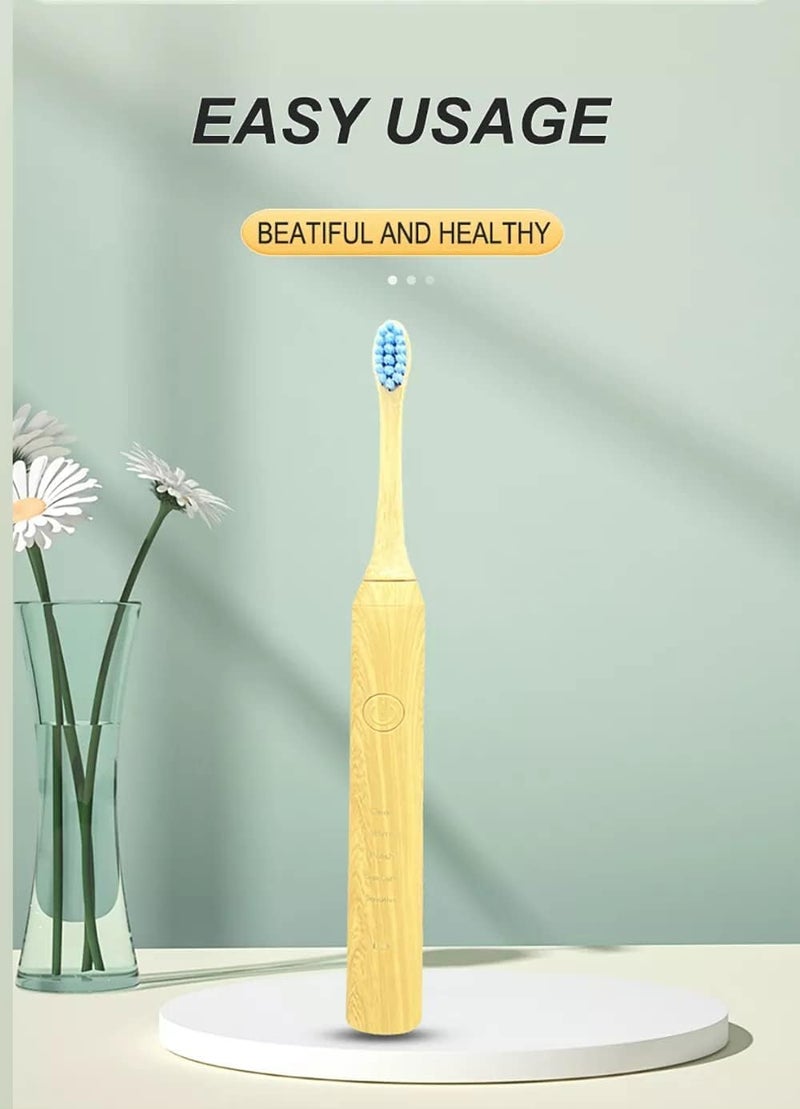 FAYET Electric Bamboo Toothbrush, IPX8 Waterproof, Smart Sonic Electric Toothbrush 3 Replaceable Bamboo Toothbrush Head，5 Mode Rechargeable Electric Bamboo Toothbrush for Adults and Kids - Image 5