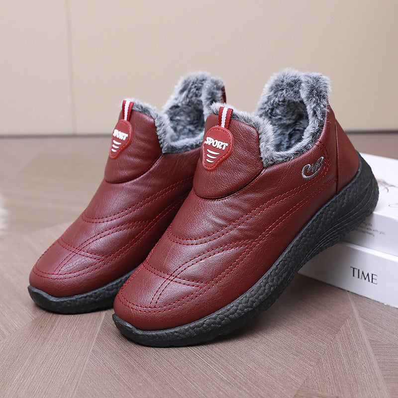 Old Beijing winter cotton shoes waterproof non-slip fleece-lined warm men's and women's cotton boots soft bottom soft surface middle-aged and elderly cotton shoes - Image 1