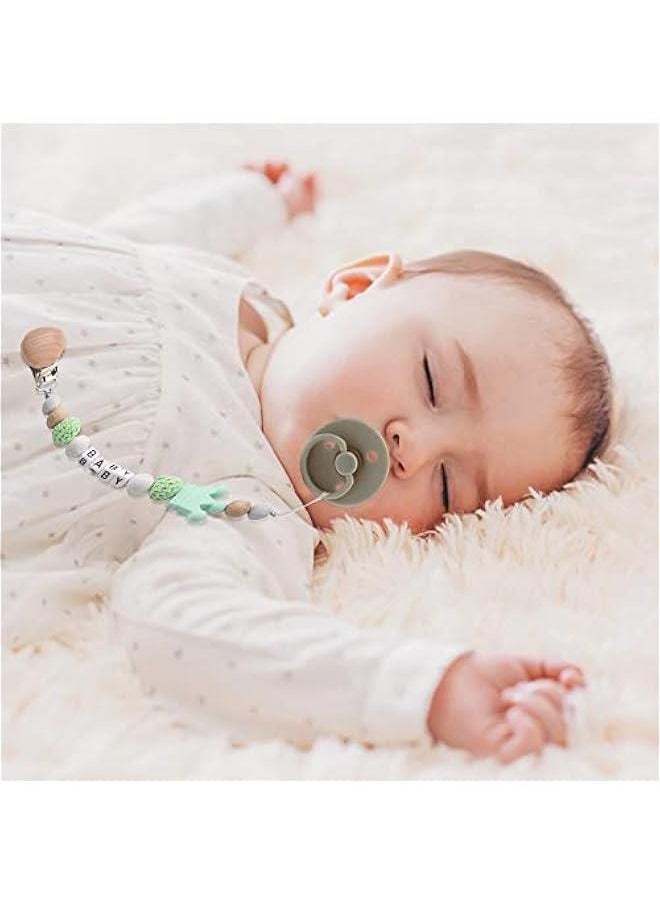 Generic - Pacifier Clip with Baby Name,Personalized Silicone Beaded Pacifier Clips,Customized Stroller Clip with Name for Newborn - Image 1