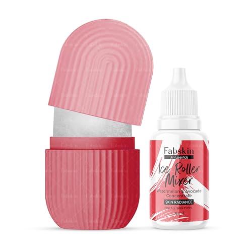 Fabskin Ice Roller For Face, Neck and Body | Ice roller for Face Massager | Face Ice Rollers for Men & Women | Ice Cube Facial Roller Kit | For Skin Moisturizing & Soothing (Red) - Image 1
