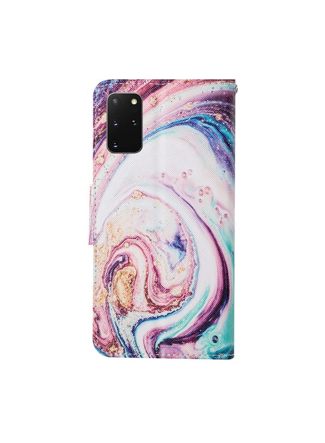 اس-توب جراب لهاتف Samsung Galaxy S20+ بنمط رسم ملون، جراب جلدي قلاب أفقي مع حامل وفتحات للبطاقات ومحفظة وحبل - Image 3