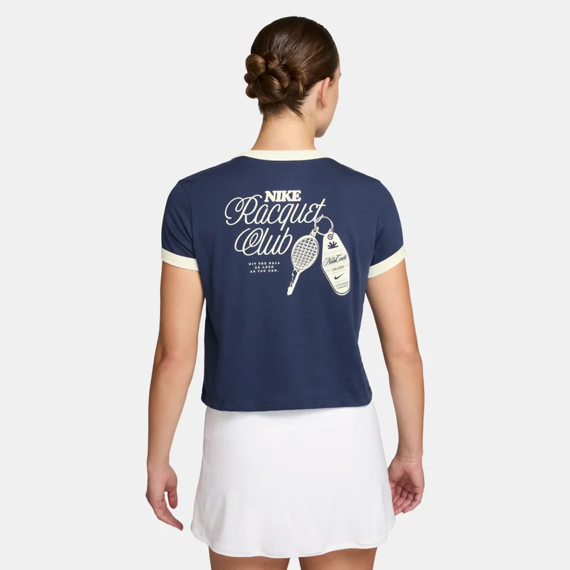 Nike Blue Women's Heritage Tennis Graphic T-Shirt for Women | Best Price UAE