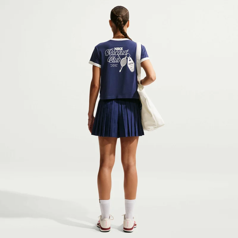 Nike Blue Women's Heritage Tennis Graphic T-Shirt for Women | Best Price UAE