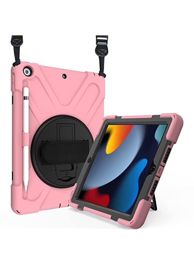 Procases ProCase iPad 10.2 Case 2021 iPad 9th/2020 iPad 8th/2019 iPad 7th Generation Case, Rugged Heavy Duty Shockproof Rotatable Kickstand Protective Cover for 10.2" iPad 9th/8th/7th Gen -Pink - Image 1
