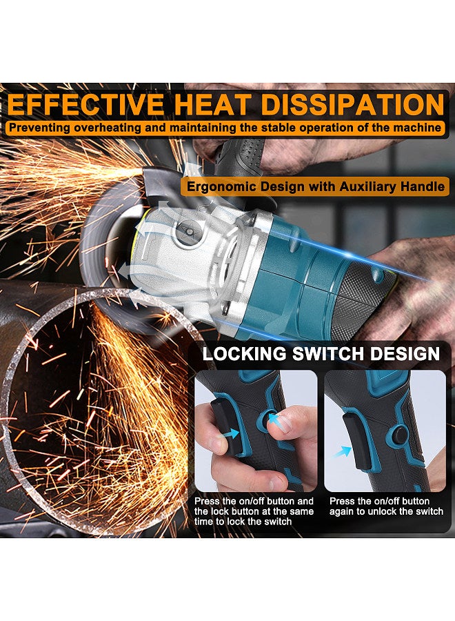 125 Type Electric Grinding Tool Brushless Motor Multifunctional Angle Grinder Handheld Lithium Cutter Utility Power Tool for Cutting Polishing Ceramic Tile Wood Stone Steel  - Image 3