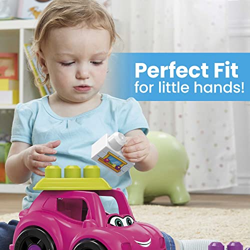 Mega Brands MEGA BLOKS First Builders Toddler Building Blocks Toy Set, Catie Convertible with 6 Pieces and Storage, 1 Figure, Pink, Ages 1+ Years - Image 2