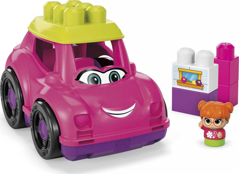 Mega Brands MEGA BLOKS First Builders Toddler Building Blocks Toy Set, Catie Convertible with 6 Pieces and Storage, 1 Figure, Pink, Ages 1+ Years - Image 4