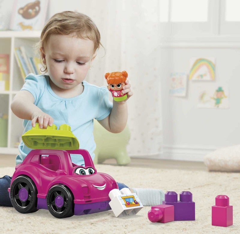 Mega Brands MEGA BLOKS First Builders Toddler Building Blocks Toy Set, Catie Convertible with 6 Pieces and Storage, 1 Figure, Pink, Ages 1+ Years - Image 5