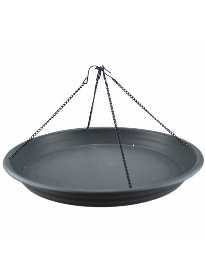 vomvomp 16" Bird Seed Catcher Tray Platform Feeder Hanging Tray Seed Hoop Outdoors Backyard Garden (Black) - Image 1