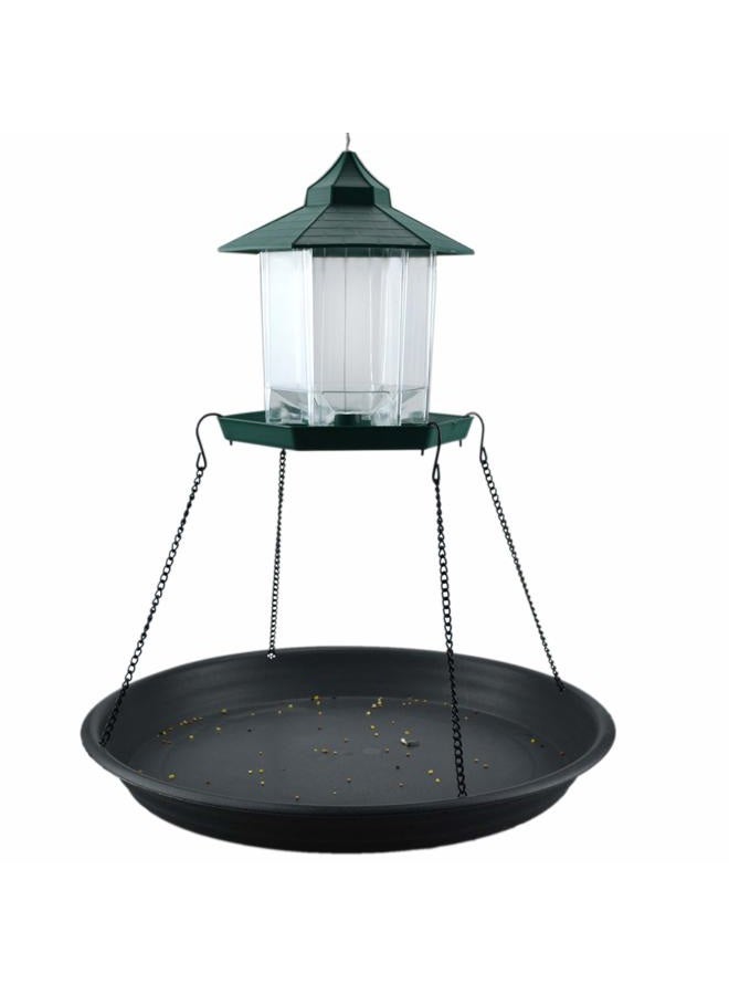 vomvomp 16" Bird Seed Catcher Tray Platform Feeder Hanging Tray Seed Hoop Outdoors Backyard Garden (Black) - Image 2