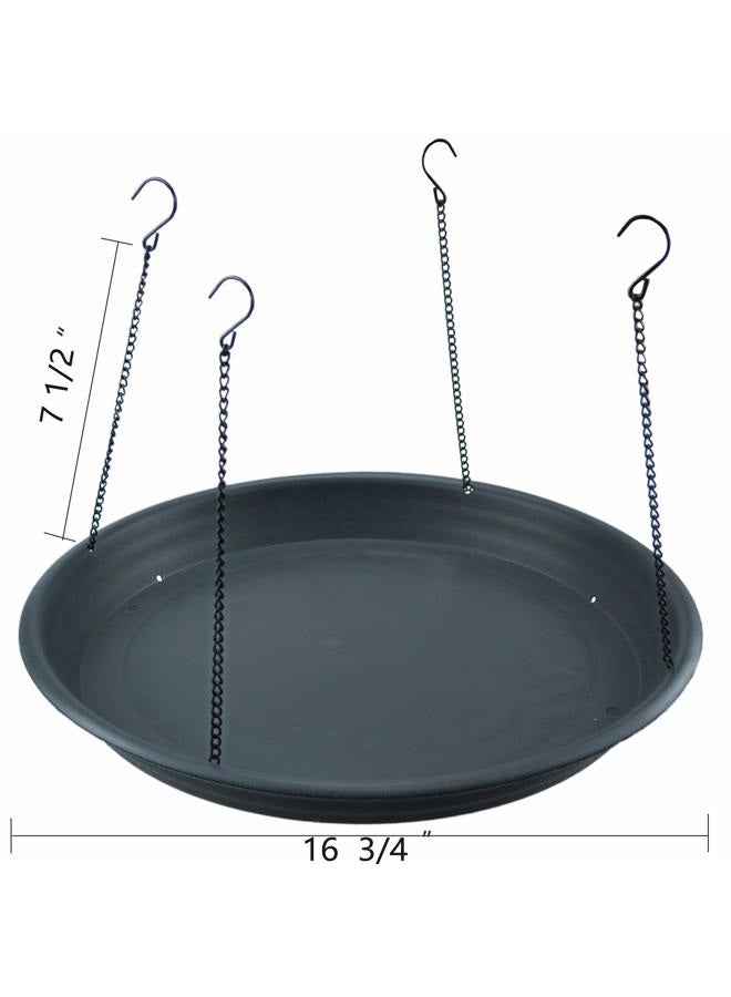 vomvomp 16" Bird Seed Catcher Tray Platform Feeder Hanging Tray Seed Hoop Outdoors Backyard Garden (Black) - Image 3