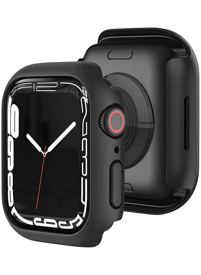 NIBEMINENT Hard PC Bumper Protective Matte Cover Case for Apple Watch 7 45mm, No Screen Protector Black  - Image 1