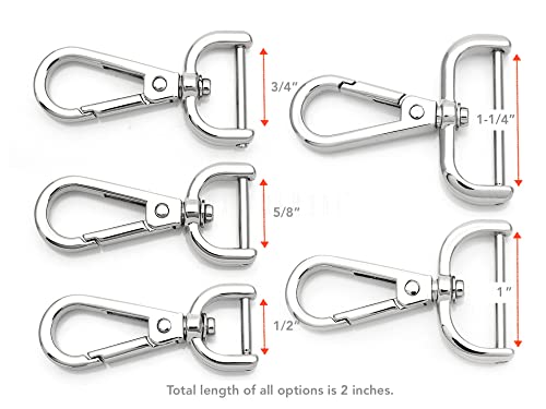 CRAFTMEMORE 2pcs Detachable Snap Hook Swivel Clasp w/Screw Bar VT493 Bag Strap Hardware Replacement (1 Inch, Silver) - Image 4