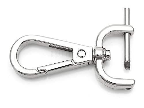 CRAFTMEMORE 2pcs Detachable Snap Hook Swivel Clasp w/Screw Bar VT493 Bag Strap Hardware Replacement (1 Inch, Silver) - Image 1