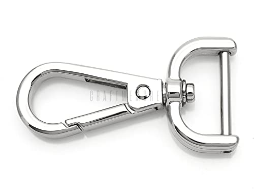 CRAFTMEMORE 2pcs Detachable Snap Hook Swivel Clasp w/Screw Bar VT493 Bag Strap Hardware Replacement (1 Inch, Silver) - Image 3
