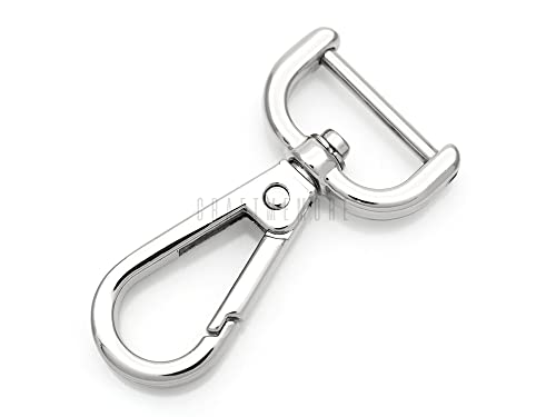 CRAFTMEMORE 2pcs Detachable Snap Hook Swivel Clasp w/Screw Bar VT493 Bag Strap Hardware Replacement (1 Inch, Silver) - Image 2