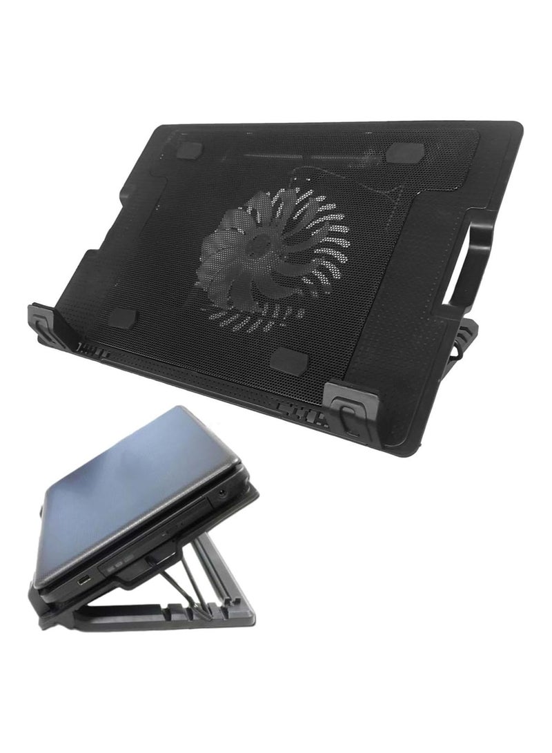 Height-Adjustable Laptop Cooling Pad with Silent Cooling Fans | Laptop Cooler Stand | No-Light Cooling Pad with Adjustable Mounts for Laptops  - Image 5