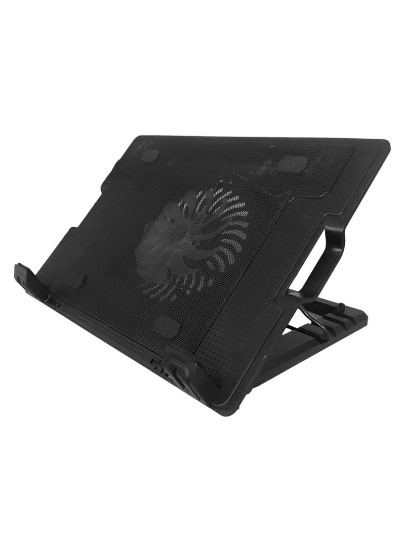 Height-Adjustable Laptop Cooling Pad with Silent Cooling Fans | Laptop Cooler Stand | No-Light Cooling Pad with Adjustable Mounts for Laptops  - Image 1