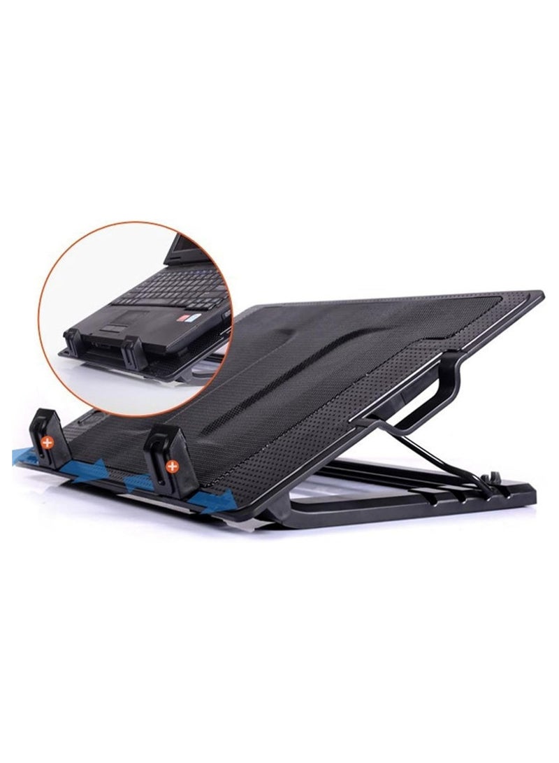 Height-Adjustable Laptop Cooling Pad with Silent Cooling Fans | Laptop Cooler Stand | No-Light Cooling Pad with Adjustable Mounts for Laptops  - Image 3