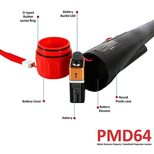 Pyle Pinpointer Metal Detector | Handheld Metal Detector W/ High Sensitivity | Builtin Speakers | Save Battery Automatic Power Off | Low Battery Indicator | Waterproof Marine Grade IP68 (PMD64) - Image 4