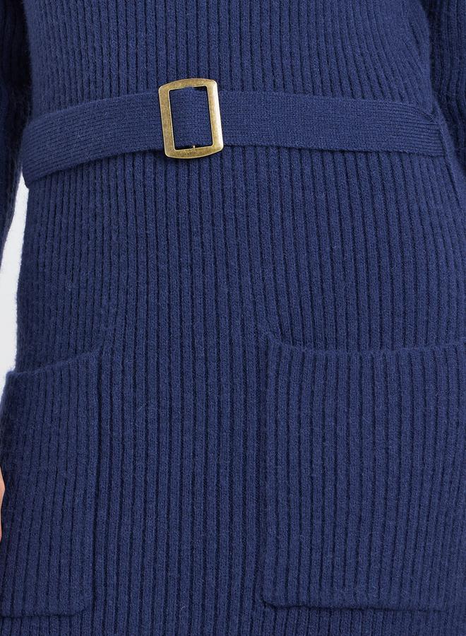 ستايلي فستان سويتر طويل محبوك مع حزام - Image 3