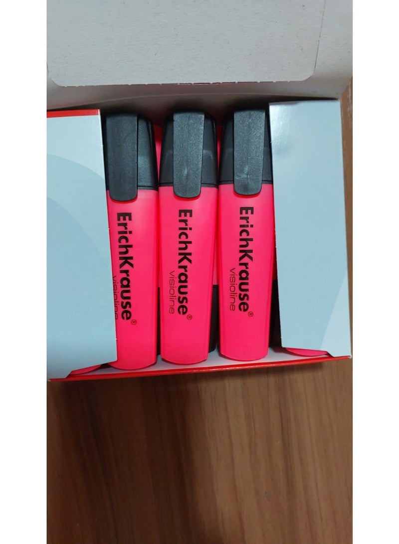 ErichKrause HIGHLIGHTER VISIONLINE V-12 PINK PACK OF 10 PIECE - Image 1