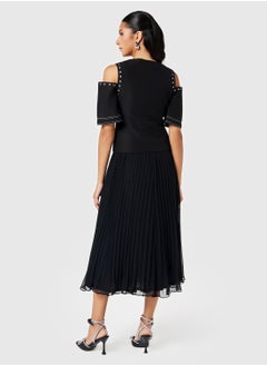 Threadz by Ajooni Eyelet Detailed Pleated Blazer Dress  - Image 2