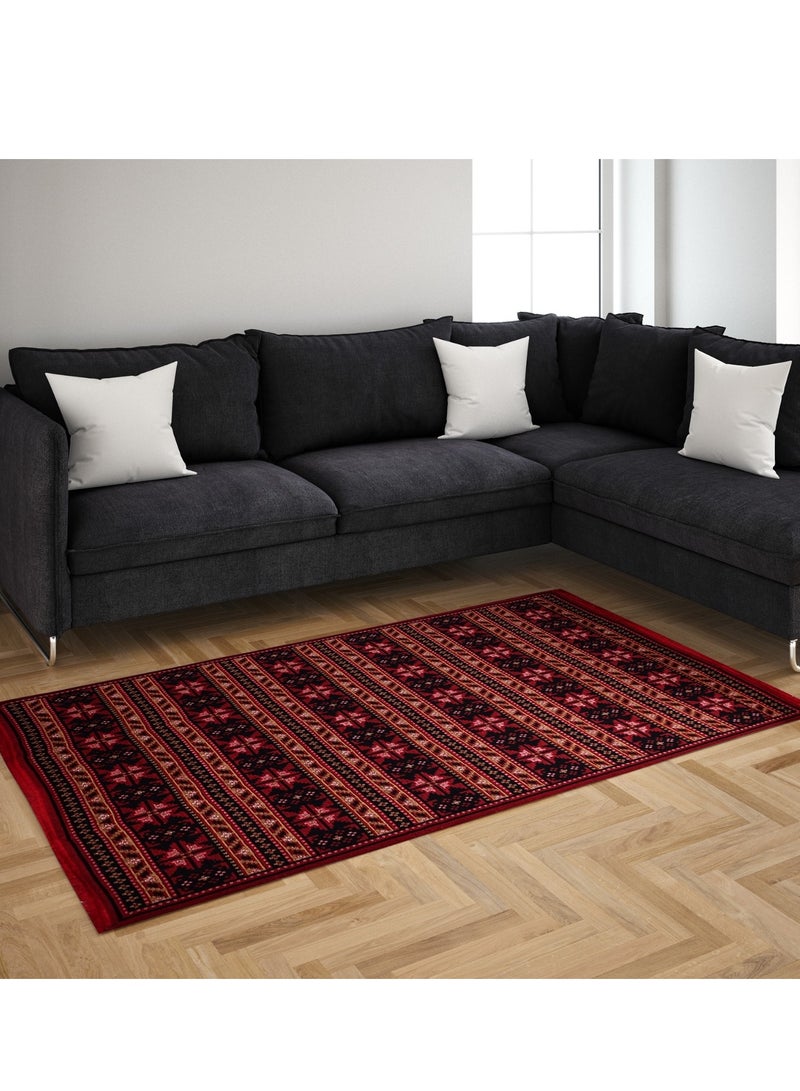 BiggHome Area Rug 80x150cm, Made in Turkey, Indoor Area Rug, Carpet for Home, Machine Washable, Durable, Ethnic-Inspired Pattern for Living Room - SA25BA - Image 1