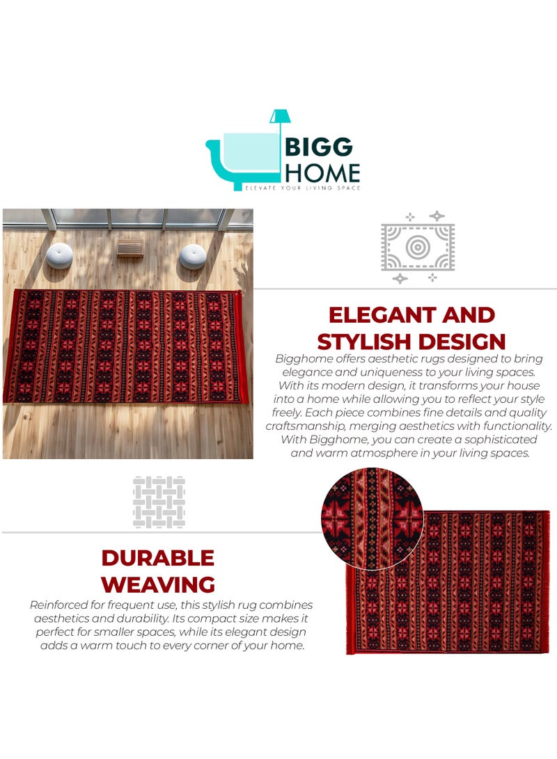BiggHome Area Rug 80x150cm, Made in Turkey, Indoor Area Rug, Carpet for Home, Machine Washable, Durable, Ethnic-Inspired Pattern for Living Room - SA25BA - Image 4