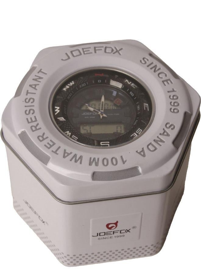 جو فوكس ساعة يد رجالي JOEFOX رياضية – أنالوج وديجيتال، تصميم عصري باللون الأزرق والذهبي - Image 2