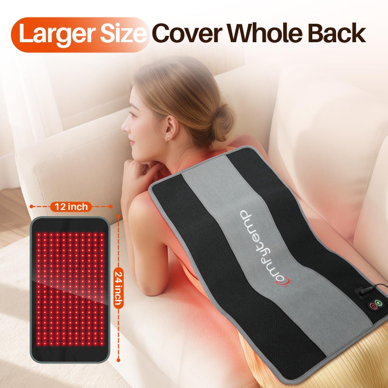Comfytemp 24â€™â€™ x 12â€™â€™ Red Light Therapy Pad for Body, Wearable Near Infrared Light Therapy Wrap with Timer, 242 LEDs Large Light Pad for Back Joint Muscle, 660nm & 850nm, 32W - Image 2