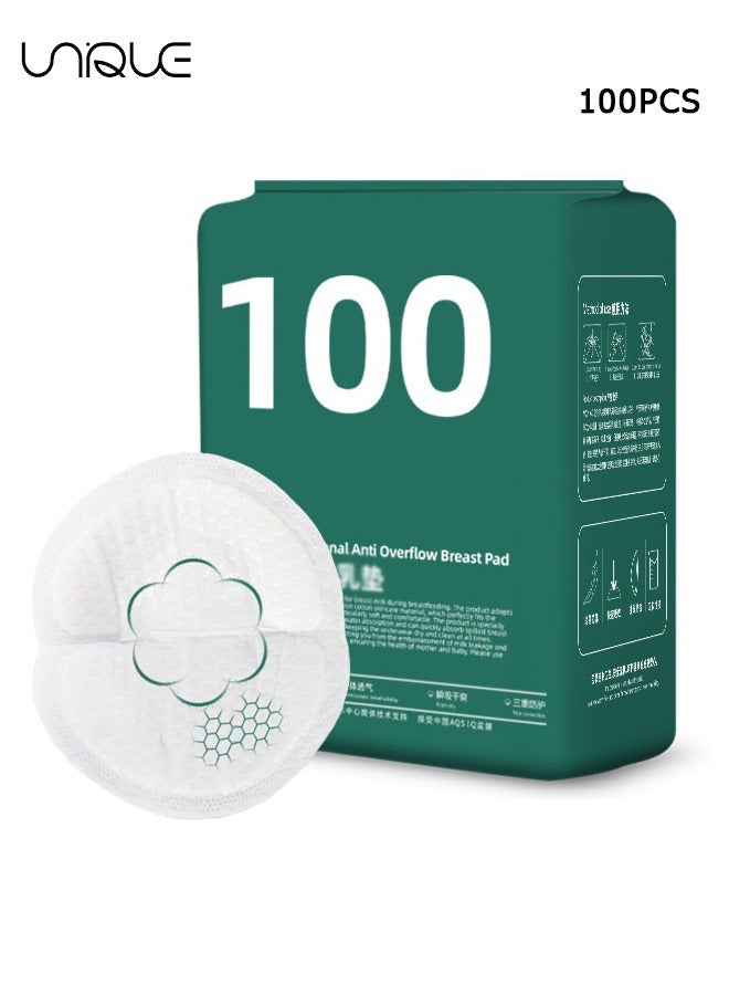 Unique 100 Pcs Disposable Nursing Nipple Pads - 6D Flower Shape Nursing Pads - Individually Packaged Super Absorbent and Breathable Breastfeeding Pads  - Image 1
