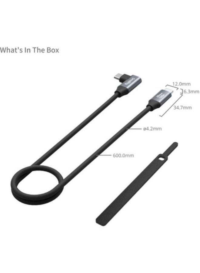 سمول ريج SmallRig USB-C (Straight) to USB-C (Angled) Data Cable (60cm / 23.6in) 4791 - Image 5