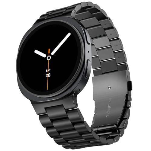 WINGLE Stainless Steel Bands for Galaxy Watch 8 Band Samsung Galaxy Watch 8 Classic Band 46mm 44mm 40mm Men Rugged Metal Strap Classy Elegant Casual Business Bracelet Galaxy Watch8/ 8 Classic, Black - Image 1