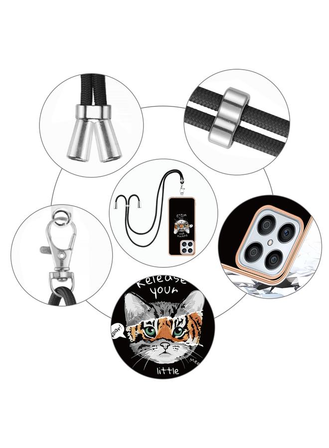 اس-توب جراب لهاتف Honor X8 4G مطلي بالكهرباء من الجانبين مع حبل تعليق - Image 4