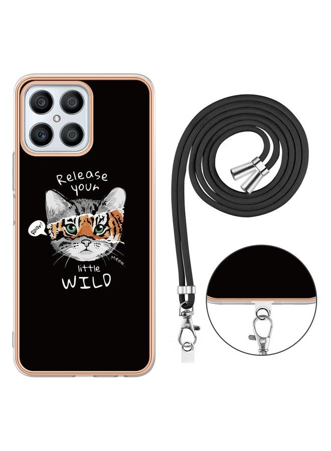 اس-توب جراب لهاتف Honor X8 4G مطلي بالكهرباء من الجانبين مع حبل تعليق - Image 3