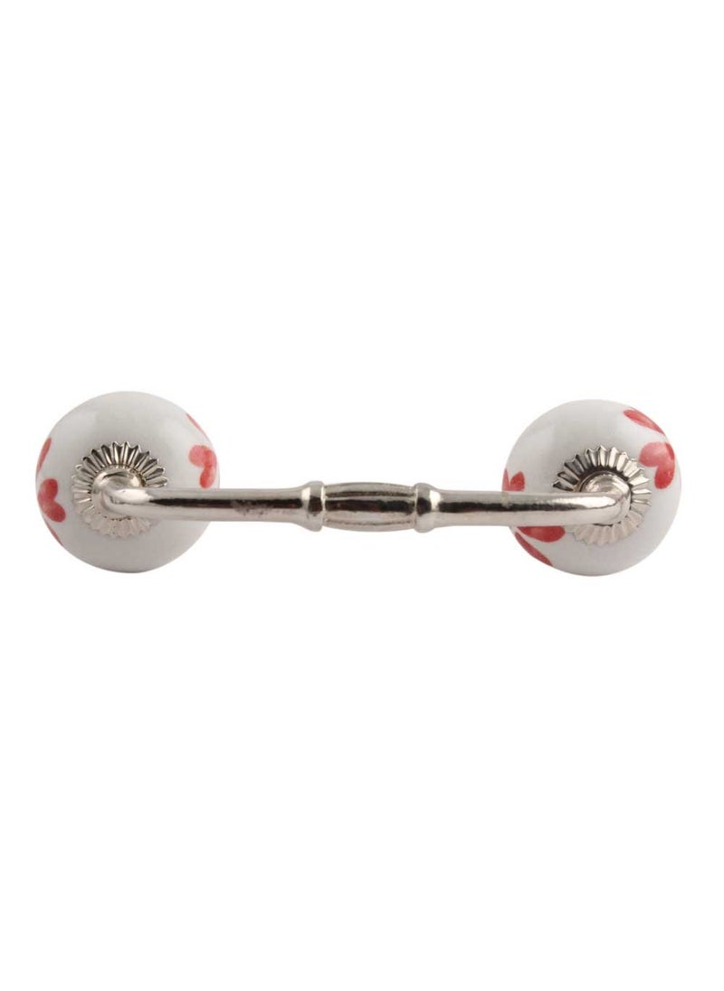 Indian-Shelf IndianShelf 1 Pack Red Kitchen Cabinet Handles for Drawer Pulls Door Dresser Silver Hardware 6 Hole to Hole BH120CK43 
