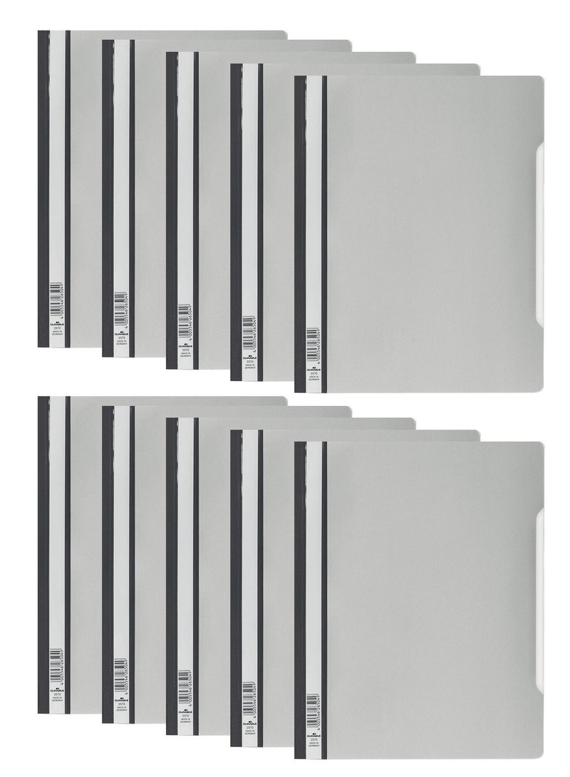 Durable 10-Piece Clear View Folder Grey - Image 1
