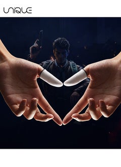 Unique 4 Piece Gaming Finger Sleeve Gloves - Gaming Finger Sleeve 0.3mm Fiber Seamless Thumbtip Sleeve for Mobile Gaming Sweat Resistant for PUBG/Cod/LOL/ROS Gaming Finger Sleeve (with Box)  - Image 5