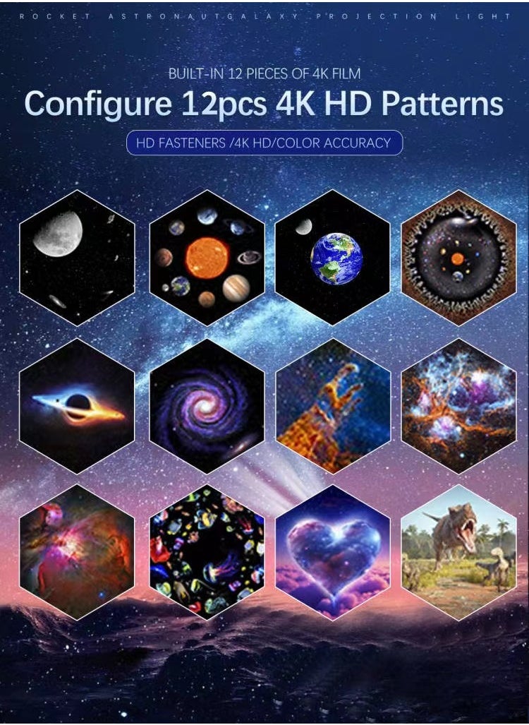milkyway - Galaxy Projector Hd Image Large Projection Area Bedroom Night Light Led Light Planetarium Projector - Image 1